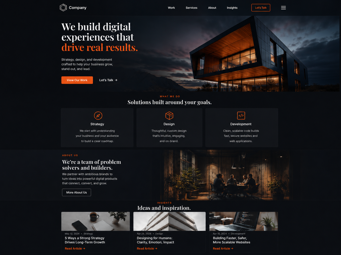 Example of a custom AllSupport-built website
