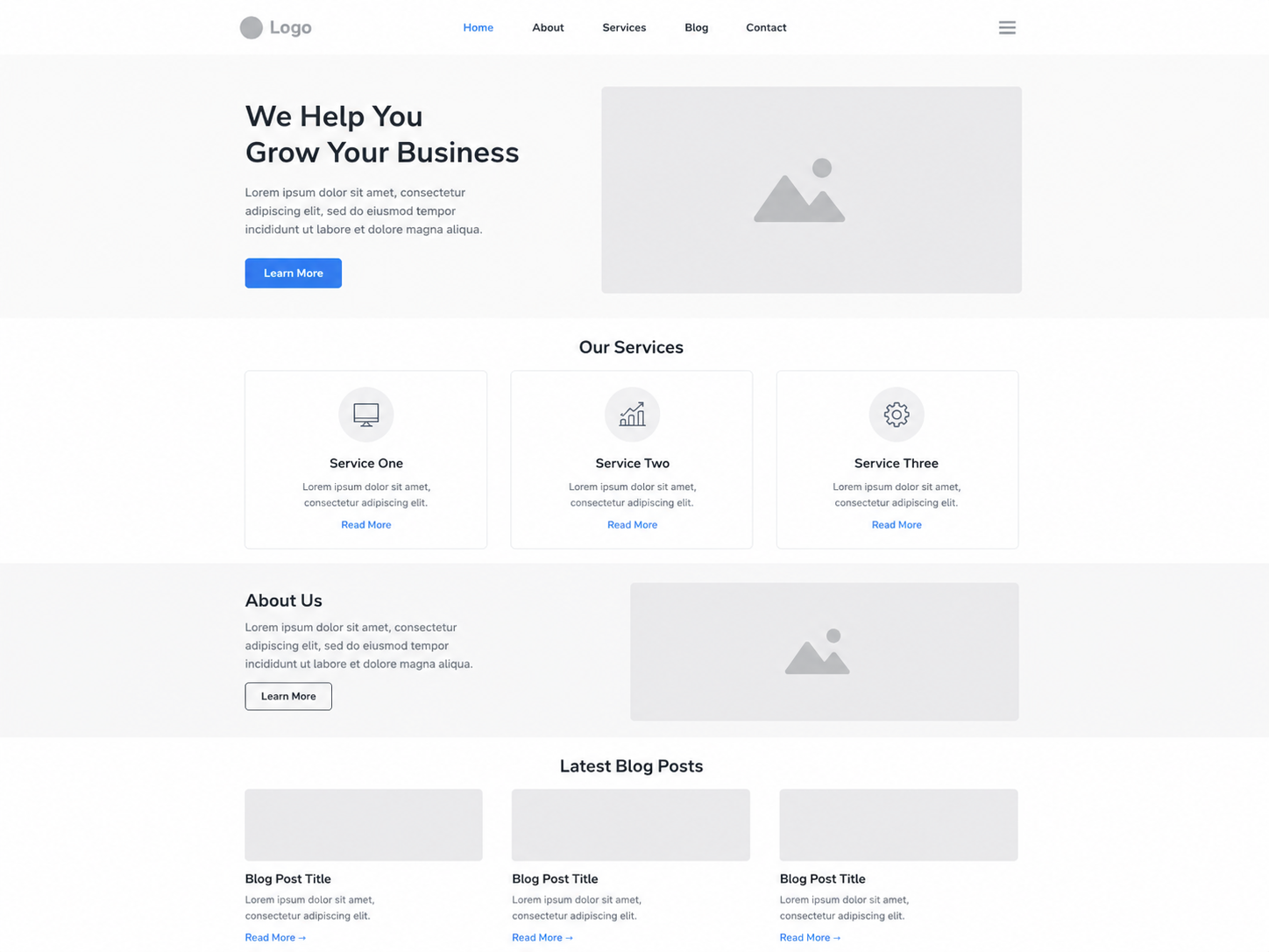 Example of a generic template-based website